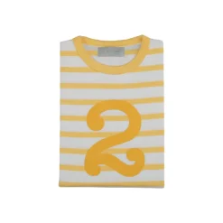 Bob & Blossom Number T-Shirts | Buttercup & White Striped
