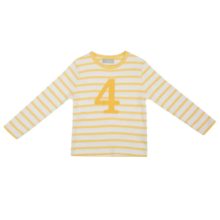 Bob & Blossom Number T-Shirts | Buttercup & White Striped