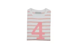 Bob & Blossom Number T-Shirts | Dusty Pink & White Striped