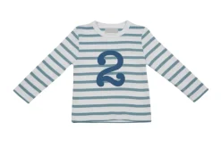 Bob & Blossom Number T-Shirts | Ocean & White Striped