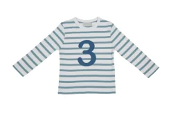 Bob & Blossom Number T-Shirts | Ocean & White Striped