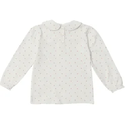 Dotty Dungarees | Peter Pan Collar top | Pink spot