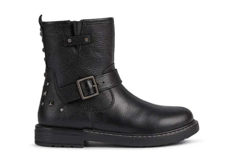 Geox Kids Boots | Eclair Biker | Black Leather