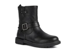Geox Kids Boots | Eclair Biker | Black Leather