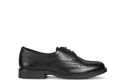 Geox School Shoes | Agata D Lace Up | Black Leather