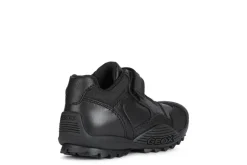 Geox School Shoes | Savage Elastic Velcro | Black Leather