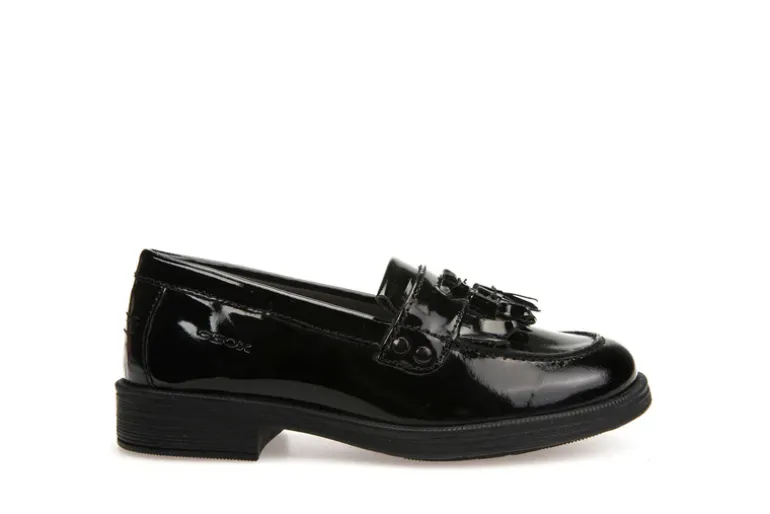 Geox School Shoes | Tassel Loafer Agata A | Black Patent