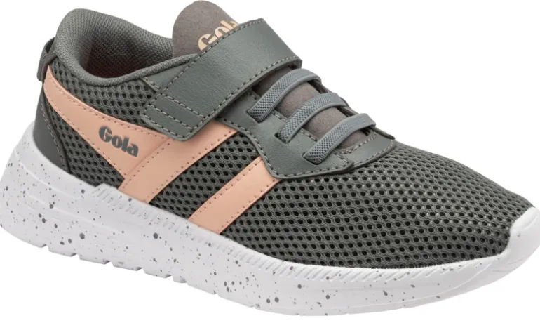 Gola Kids Trainers | Scorpion QF | Grey & Blossom