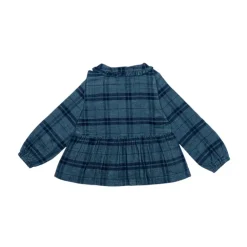 Lilly and Sid Collar Blouse | Check Navy