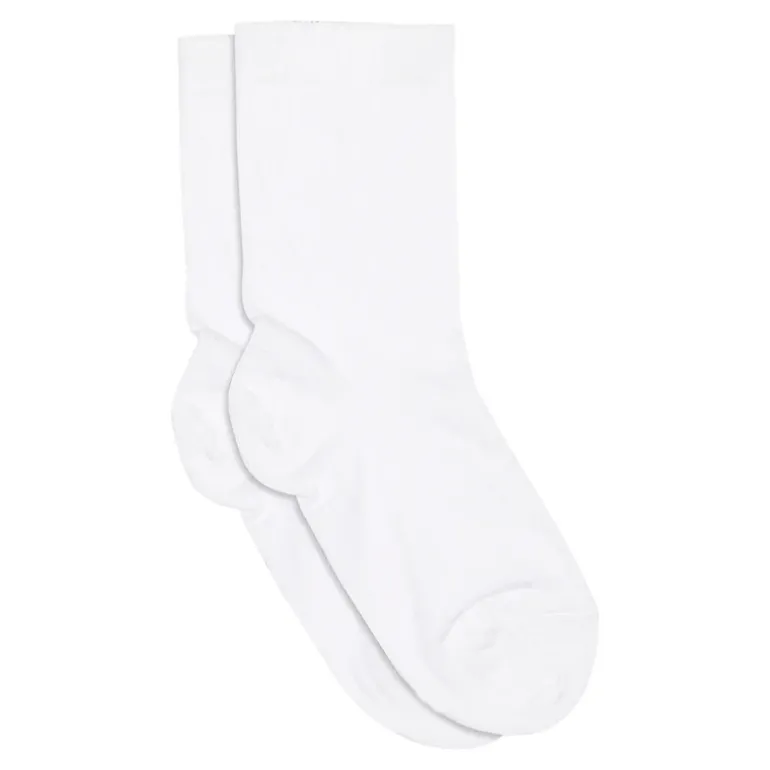 Melton Cotton Socks | White