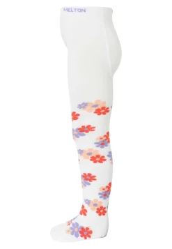 Melton Retro Flower Tights | Snow White