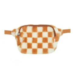 Rockahula Kids Bags | Toffee Check Furry Bum Bag