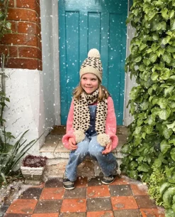 Rockahula Kids Bobble Hats | Cheetah Knit | Beige