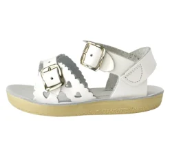 Salt-Water Sun-San | Kids Sweetheart Sandals | White
