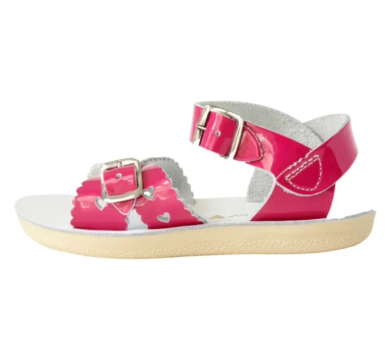 Salt-Water Sun-San | Kids Sweetheart Sandals | Fuchsia