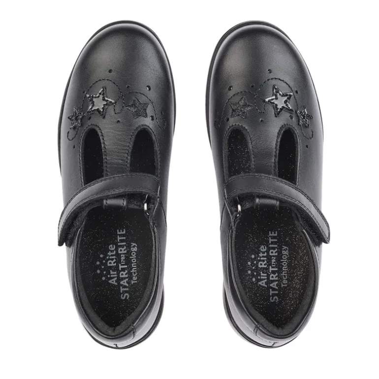 Start-Rite School Shoes | T-Bar Star Jump | Black Leather