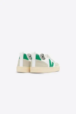 Veja Kids Trainers | V-10 Lace | White, Emeraude & Almond